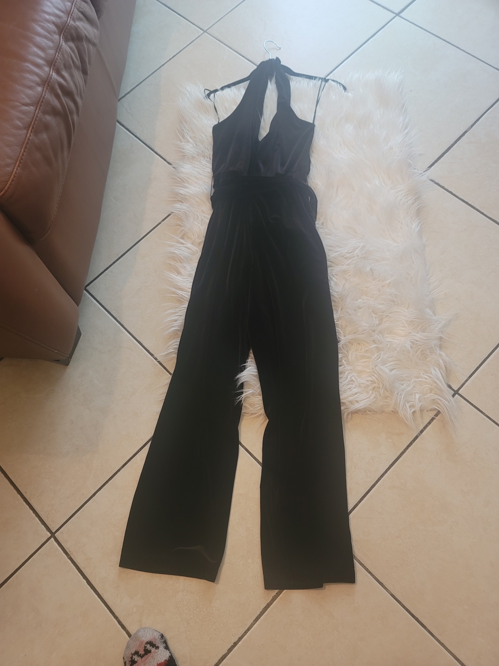 Banana Republic Black Halter Wide-Leg Jumpsuit
